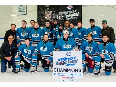 RHC Sharks captured the Midget Rec B title during Esso Minor Hockey Week, which ended on Saturday.
