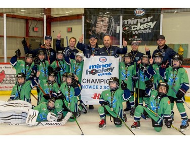 Glenlake 2 Blue won the Novice 2 South division of the Esso Minor Hockey Week tournament.