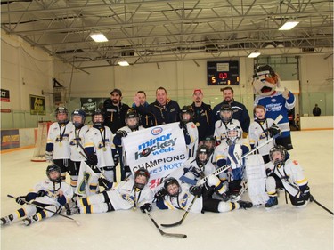 Saints 2 won the Novice 3 North division of the Esso Minor Hockey Week tournament.
