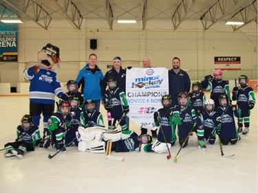 Springbank 6 Blue won the Novice 6 North division of the Esso Minor Hockey Week tournament.