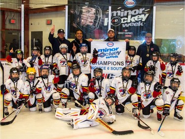 Southwest 6 won the Novice 6 South division of the Esso Minor Hockey Week tournament.