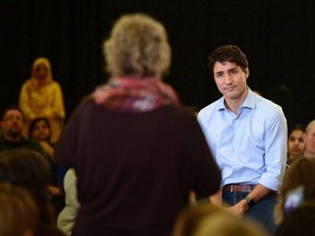 Prime Minister Justin Trudeau takes part in a town hall meeting, in Yellowknife, Northwest Territories, on Friday, Feb. 10, 2017.