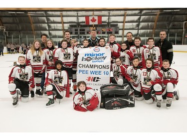 Trails West 10 won the Pee Wee 10 division at Esso Minor Hockey Week.
