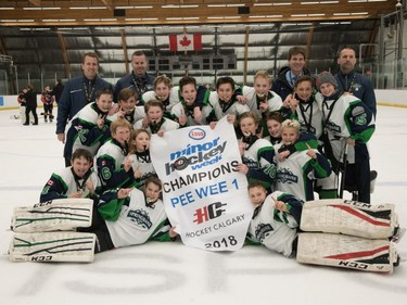 Springbank 1 took the Pee Wee 1 division at Esso Minor Hockey Week.