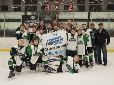 Springbank 6 won the Pee Wee 5 division at Esso Minor Hockey Week.