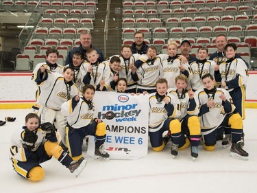 Blackfoot 4 won the Pee Wee 6 division at Esso Minor Hockey Week.