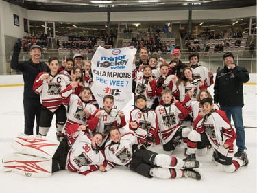 Trails West 8 won the Pee Wee 7 division at Esso Minor Hockey Week, which ended on Saturday.