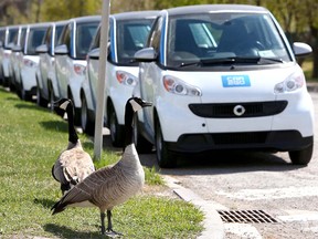 Their was no shortage of Car2Go's parked near the Saddledome in Calgary on Sunday May 3, 2015. Darren Makowichuk/Calgary Sun/Postmedia Network