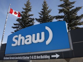 A Shaw Communications sign at the company's headquarters in Calgary, Wednesday, Jan. 14, 2015. Shaw Announces First Quarter Fiscal 2018 Results Positive and sustainable momentum building in Wireless