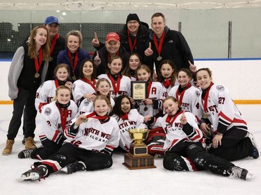 The Calgary NW Intensity win gold in the U12A division of the Esso Golden Ring tournament. Shannon Hutchison photo