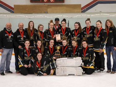 The Regina Stingers win gold in the U16AA division of the Esso Golden Ring tournament.