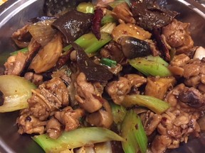 Chicken-celery hot pot at Szechuan Restaurant in northwest Calgary.