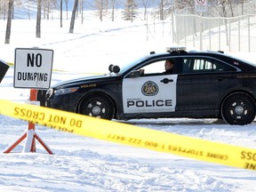 Police investigate a suspicious death in northeast Calgary on Nov. 30, 2014.