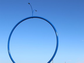 Travelling Light, also known as "The Giant Blue Ring", on 96th Avenue N.E. Al Charest/Calgary Sun