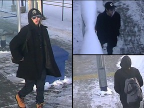 Calgary police released these surveillance images of a man who stole a woman's cellphone on Jan. 1 and then extorted money for its return.