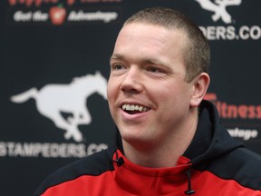 Calgary Stampeders offensive tackle Dan Federkeil announces his retirement at McMahon Stadium on Thursday February 8, 2018.