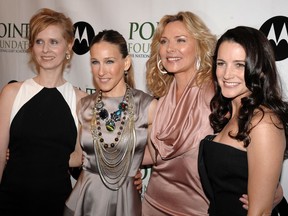 In this April 7, 2008 file photo, from left, Cynthia Nixon, Sarah Jessica Parker, Kim Cattrall and Kristin Davis arrive at the 2008 Point Foundation Benefit in New York.