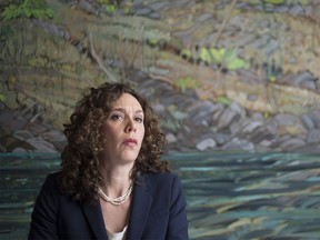 Tzeporah Berman pauses for a moment during a news conference in Vancouver, B.C. Monday, March 23, 2015 on Canadians' right to be heard on major energy decisions. A group of landowners, business people and academics filed a constitutional challenge with the Supreme Court of Canada to review major projects like oil sands pipelines. THE CANADIAN PRESS/Jonathan Hayward