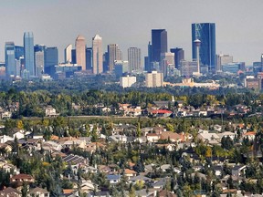 Calgary city's skyline, as seen from the air above Spruce Meadows. Lyle Aspinall/Calgary Sun/QMI Agency