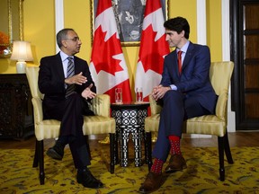 Prime Minister Justin Trudeau meets with CEO of Infosys Salil Parekh in Mumbai, India on Tuesday, Feb. 20, 2018.