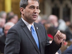 Conservative MP Pierre Paul-Hus rises in the House of Commons on Parliament Hill in Ottawa, Wednesday, January 31, 2018. The official Opposition is calling for an emergency committee meeting about how a man convicted of attempted murder wound up at a prime ministerial event in India.THE CANADIAN PRESS/Adrian Wyld