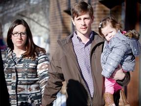 Edouard Maurice leaves Okotoks Provincial Court Building with his family  on Tuesday, February 24. Al Charest/Postmedia.