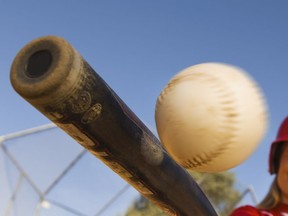 Batter Hitting Softball