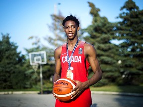 R.J. Barrett, 17, poses for a photograph outside his home in Mississauga, Ont., on July 20, 2017. Canadian R.J. Barrett was named the Gatorade national boys basketball player of the year on Thursday. Barrett, from Mississauga, Ont., led Florida's Montverde Academy to an undefeated 31-0 regular season. THE CANADIAN PRESS/Nathan Denette ORG XMIT: CPT144