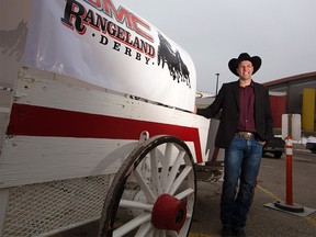 Chuckwagon driver Kurt Bensmiller earned the top bid during the GMC Rangeland Derby tarp auction at Stampede Park on Thursday March 22, 2018.