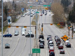 Crowchild Trail between Kensington Road and 5th Avenue N.W. was photographed on Saturday April 15, 2017. The section of road way is slated for upgrades including new intersections. Gavin Young/Postmedia Network