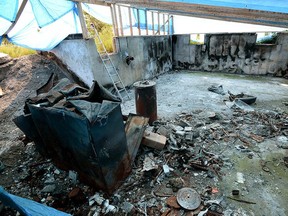 The burned out remains of Gordon and Sandi Klaus's house near Castor, Alberta on Sunday August 17, 2014. Jason Klaus (38-years-old) and Joshua Frank (29-years-old) have been charged with three counts of first-degree murder and arson. They are accused of killing Klaus' parents, Gordon and Sandi Klaus, and his sister Monica Klaus in December 2013. Story by Jana Pruden. (PHOTO BY LARRY WONG/EDMONTON JOURNAL)