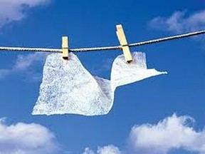 dryer sheet; clothesline;