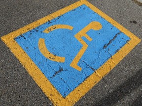 Handicapped parking logo.