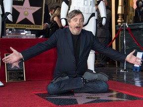 Mark Hamill is honoured with a star on the Hollywood Walk of Fame on March 8, 2018, in Hollywood, California. (VALERIE MACON/AFP/Getty Images)