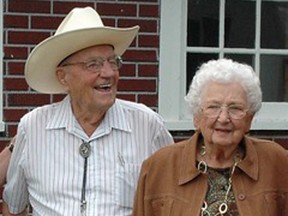 Elmer and Leona Jensen, the couple from Standard, Alberta ,died this week both were over 100 years old. Supplied photo/Postmedia