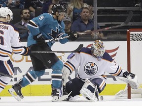 Evander Kane has three points and a plus-3 in his first two games with the Sharks. (AP Photo/Marcio Jose Sanchez)