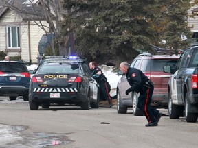 Calgary Police Service respond to a police shooting in the northeast community of Abbetdale Tuesday, March 27, 2018. Dean Pilling/Postmedia