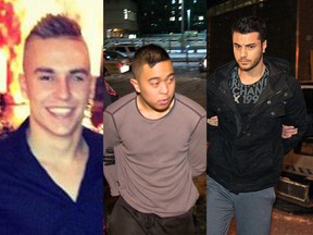 Nathan Gervais, Franz Cabrera and Assmar Shlah, three of the men accused in the murder of Lukas Strasser-Hird.