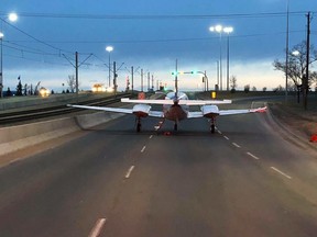 Landon Fletcher captured this image of the plane on 36th St.