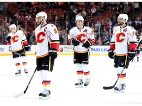Mark Giordano (left) and Deryk Engelland (right) skated together for the Calgary Flames for three years.