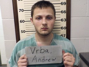 This file photo provided by the Texas County Sheriff's Office in Houston, Mo., shows Andrew Vrba, charged with first-degree murder and other counts in the death of transgender teen Ally Steinfeld.