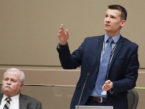City of Calgary ward 11 councillor Jeromy Farkas was photographed during a council session on Monday April 23, 2018.  Gavin Young/Postmedia