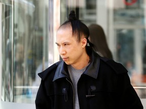 Calgary purported gangster Nick Chan leaves Calgary Courts in Calgary on Tuesday April 17, 2018. Darren Makowichuk/Postmedia