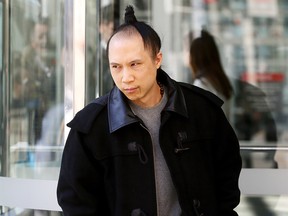 Nick Chan leaves Calgary Courts in Calgary on Tuesday April 17, 2018. Darren Makowichuk/Postmedia