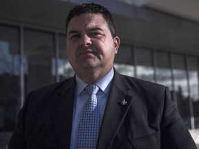 Former Conservative MP Dean Del Mastro is pictured outside an Oshawa, Ont. courthouse to appeal his conviction over election overspending, on Tuesday Jan. 5, 2016. THE CANADIAN PRESS/Chris Young