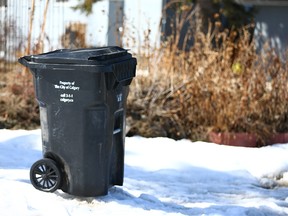 A black cart is shown in an alley in the Elboya community in southwest Calgary Wednesday, April 18, 2018. Jim Wells/Postmedia