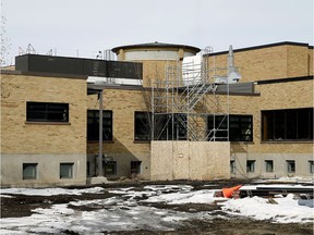 Construction continues at the Alberta School For The Deaf in Edmonton on April 6, 2018.