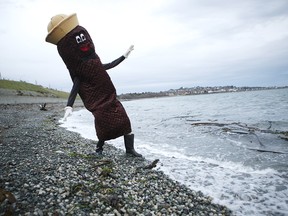 Activist James Skwarok, also known as Mr. Floatie, protests Victoria's lack of sewage treatment in 2012.