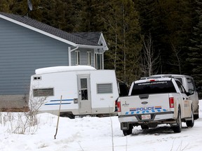 RCMP investigate a home in Morley where a small infant died and multiple children were taken to hospital in Calgary on Wednesday, April 4, 2018.