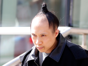 Nick Chan leaves court in Calgary on April 17, 2018.
